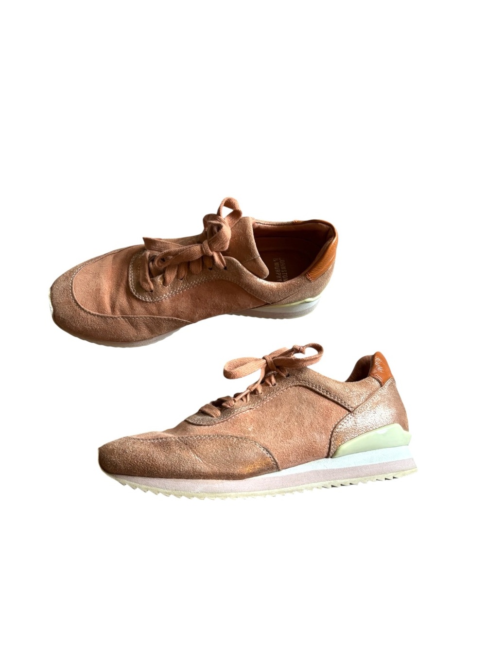 Johnston & Murphy Rose Gold pink Jules Sneaker preppy tennis retro SZ 6.5